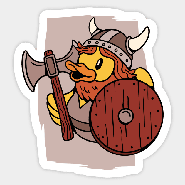 Cute Viking Rubber Ducky // Squeaky Duck Viking Sticker by Now Boarding